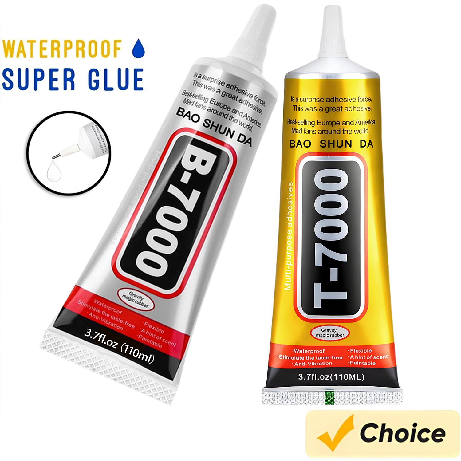Contact Cement Glue - Adhésif de Contact transparent B-7000, 15ml/50ml/110ml,