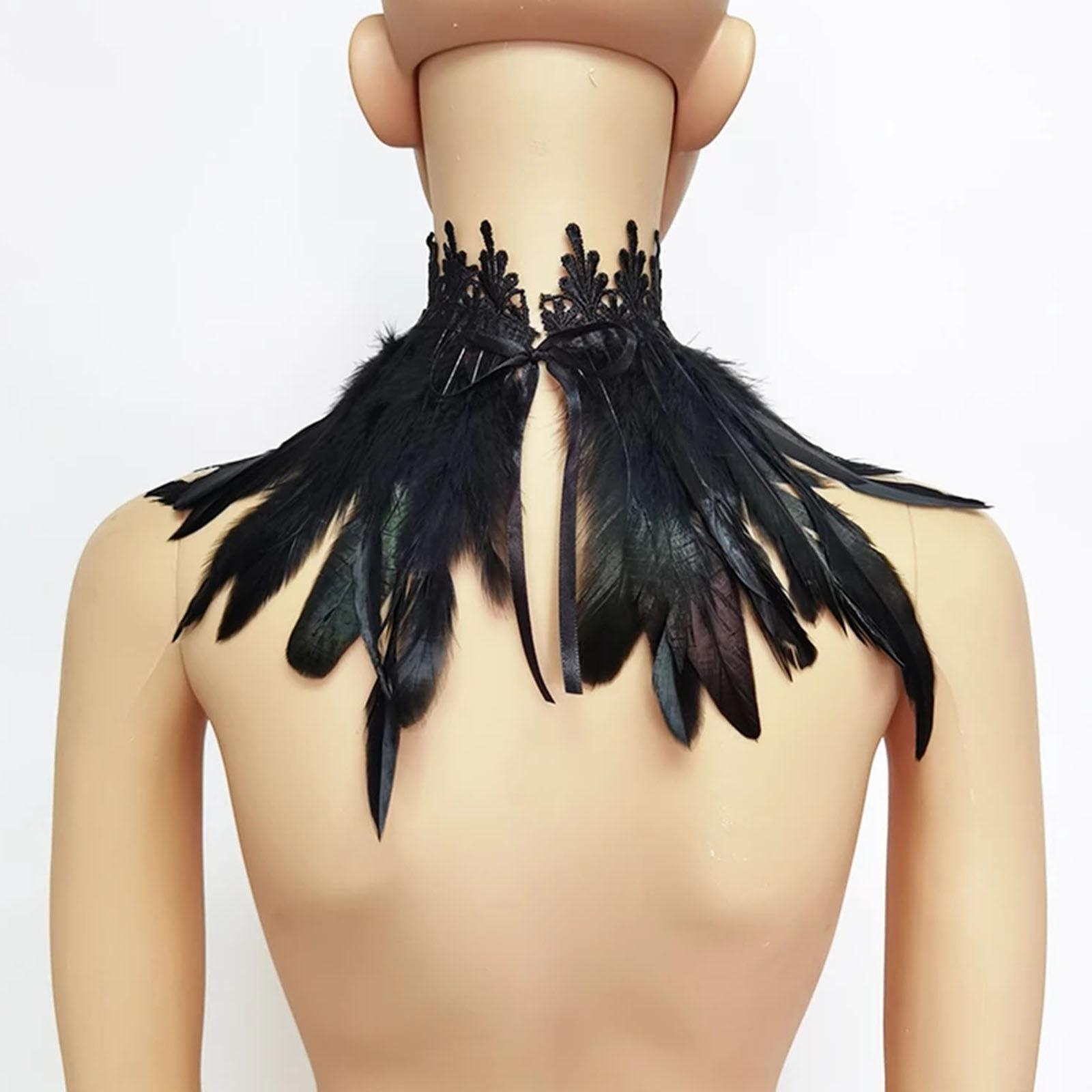 Châle d'épaule en plumes noire - Magnetic Clasp Cosplay avis et prix